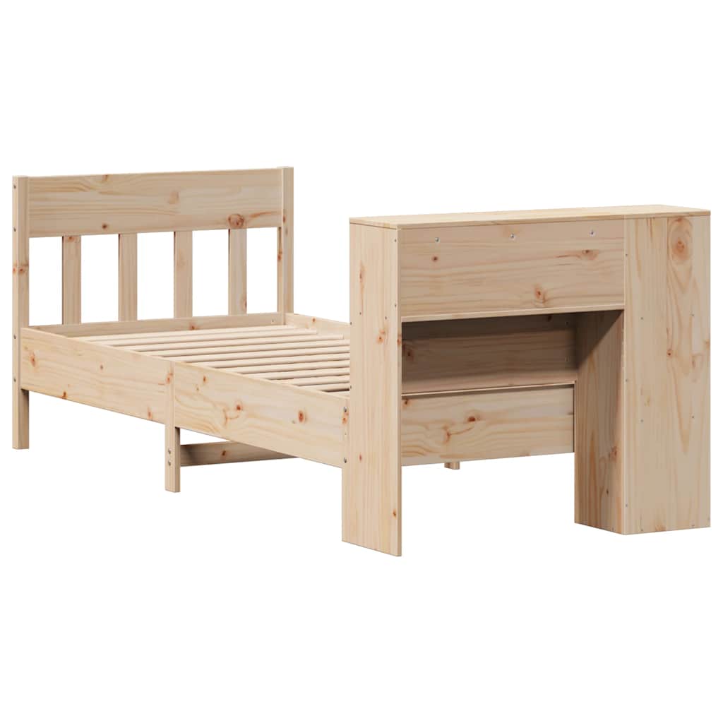 Bookcase Bed without Mattress 75x190 cm Small Single Solid Wood Pine