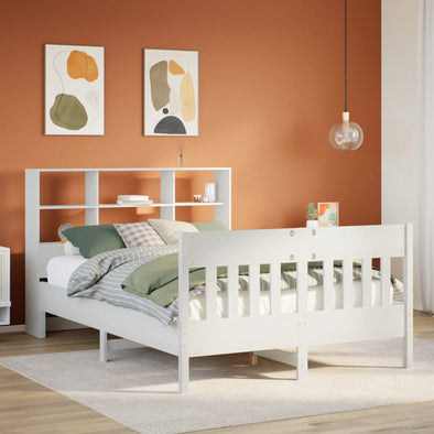 Bed Frame without Mattress White 140x200 cm Solid Wood Pine