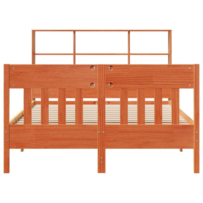 Bed Frame without Mattress Wax Brown 140x200 cm Solid Wood Pine