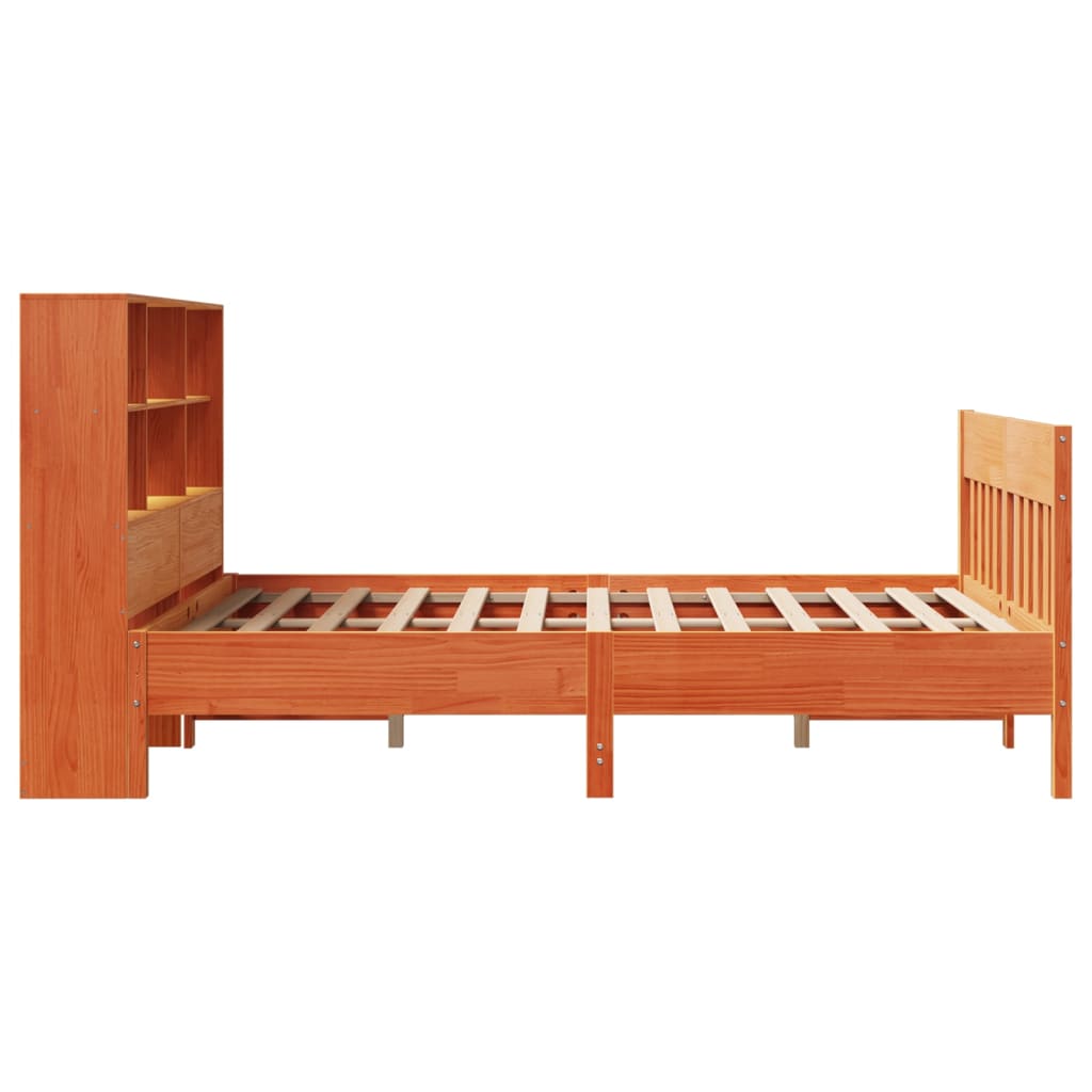 Bed Frame without Mattress Wax Brown 140x200 cm Solid Wood Pine