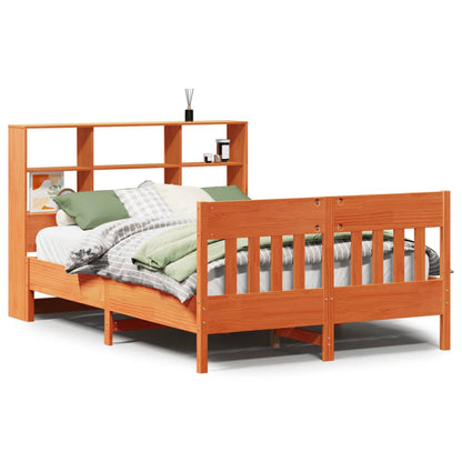 Bed Frame without Mattress Wax Brown 140x190 cm Solid Wood Pine