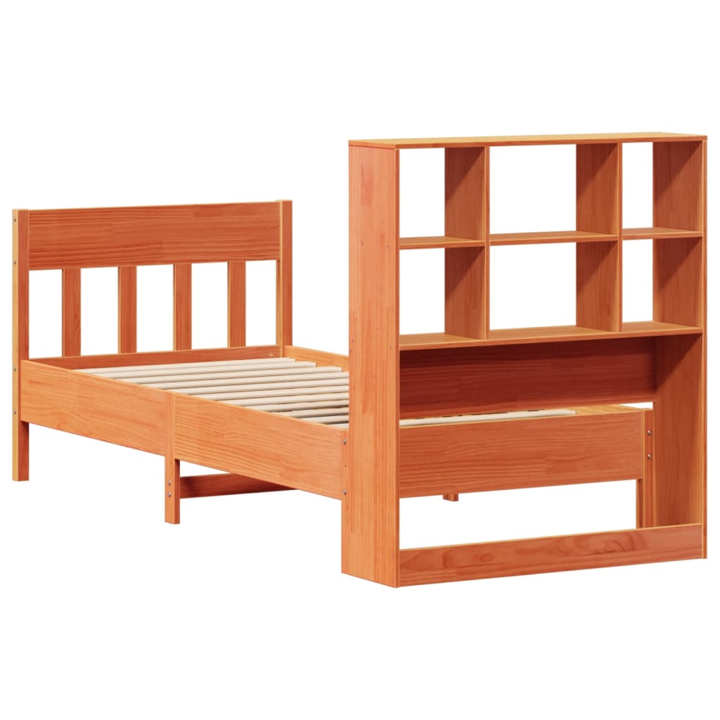 Bed Frame without Mattress Wax Brown 75x190 cm Small Single Solid Wood Pine