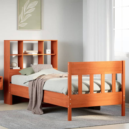 Bed Frame without Mattress Wax Brown 75x190 cm Small Single Solid Wood Pine