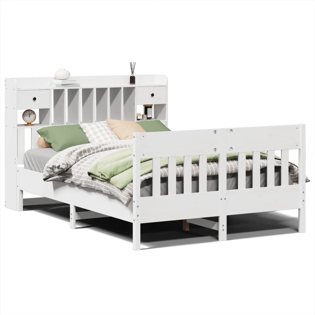 Bed Frame without Mattress White 160x200 cm Solid Wood Pine