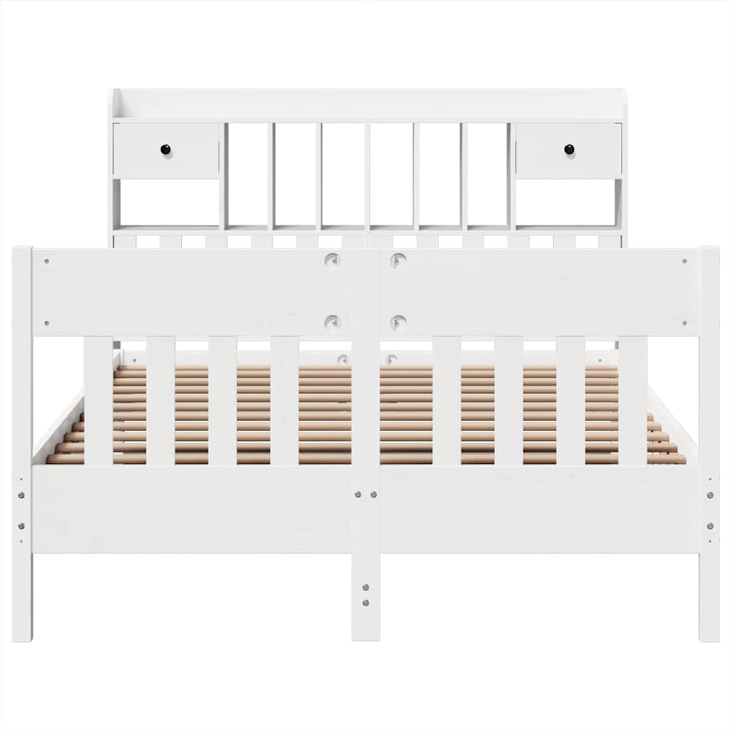 Bed Frame without Mattress White 140x200 cm Solid Wood Pine