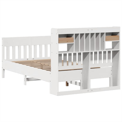 Bed Frame without Mattress White 135x190 cm Solid Wood Pine