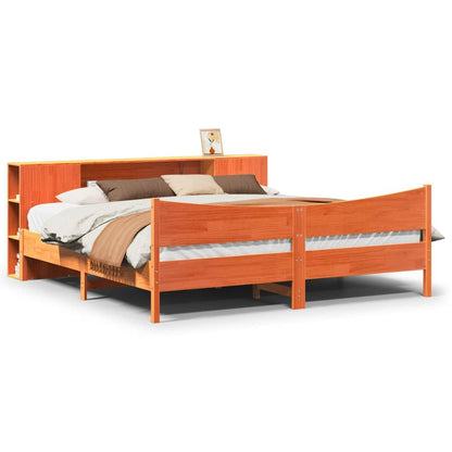 Bed Frame without Mattress Wax Brown 180x200 cm Super King Solid Wood Pine