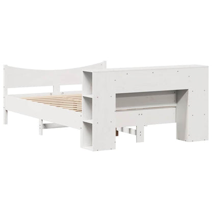 Bed Frame without Mattress White 150x200 cm King Size Solid Wood Pine
