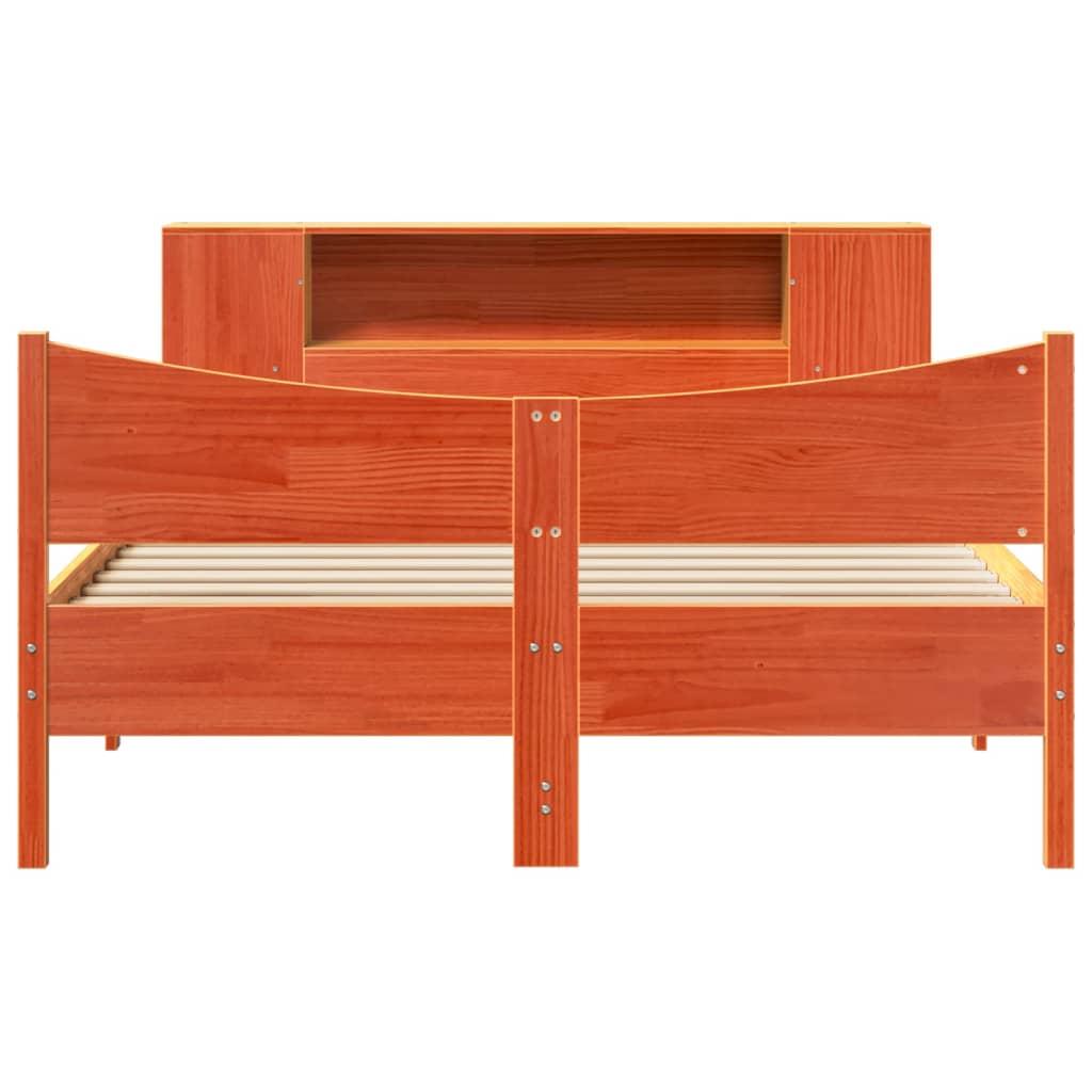 Bed Frame without Mattress Wax Brown 140x200 cm Solid Wood Pine