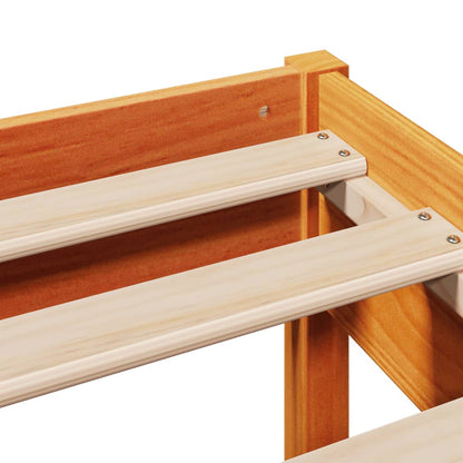 Bed Frame without Mattress Wax Brown 140x200 cm Solid Wood Pine