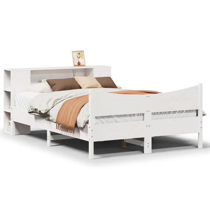 Bed Frame without Mattress White 140x190 cm Solid Wood Pine