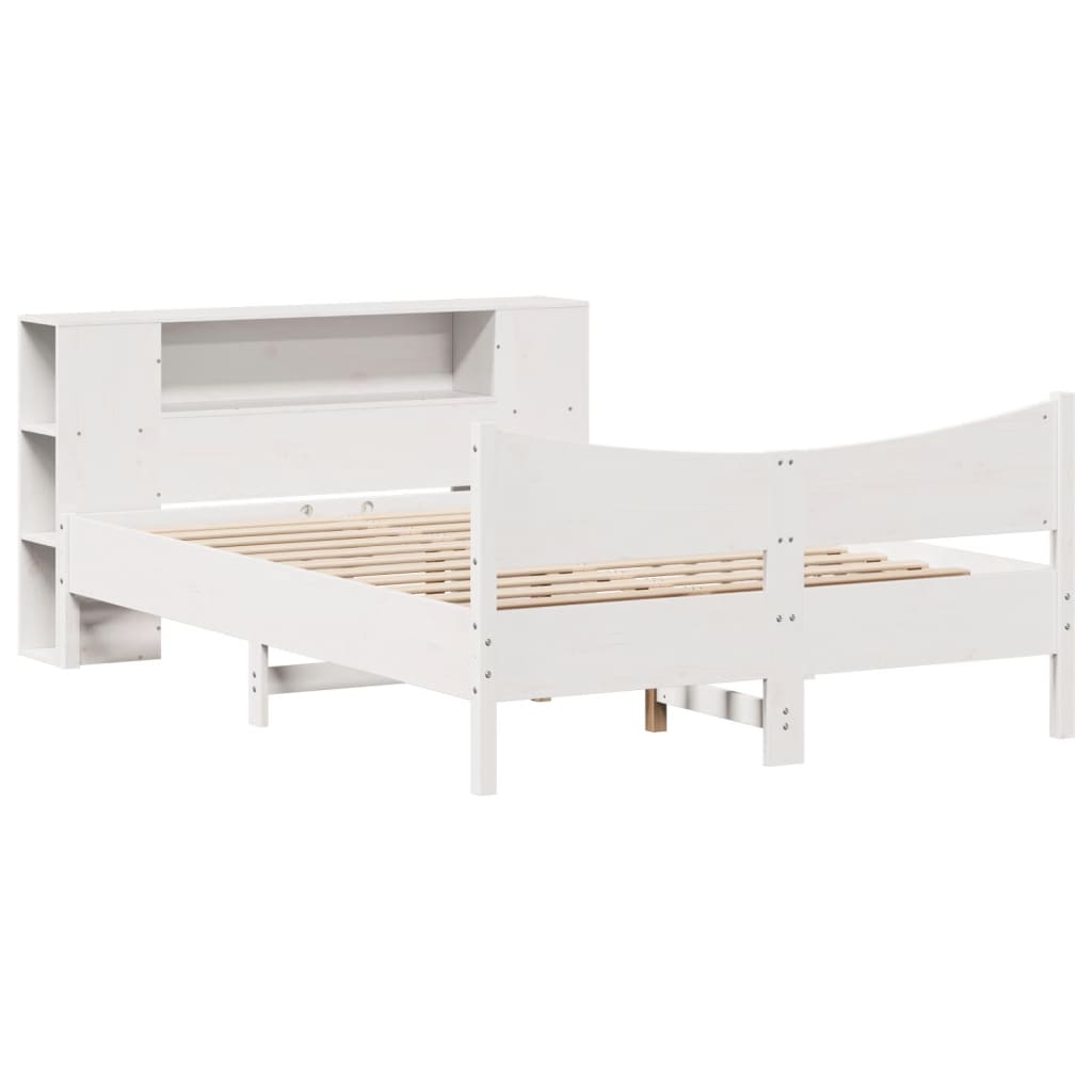 Bed Frame without Mattress White 140x190 cm Solid Wood Pine
