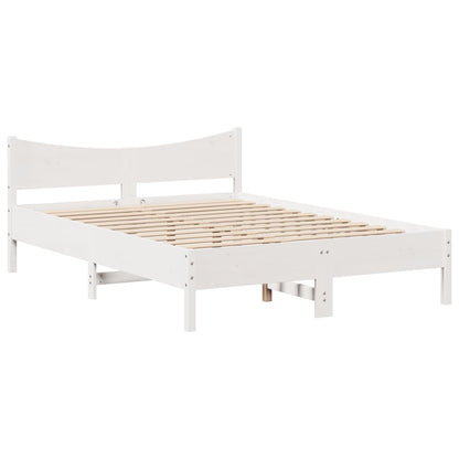 Bed Frame without Mattress White 140x190 cm Solid Wood Pine