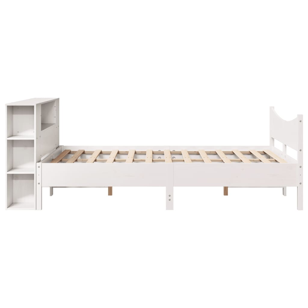 Bed Frame without Mattress White 140x190 cm Solid Wood Pine