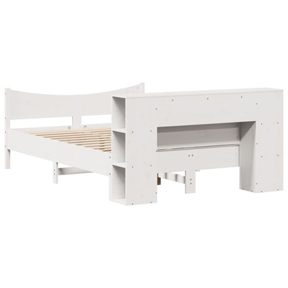 Bed Frame without Mattress White 140x190 cm Solid Wood Pine