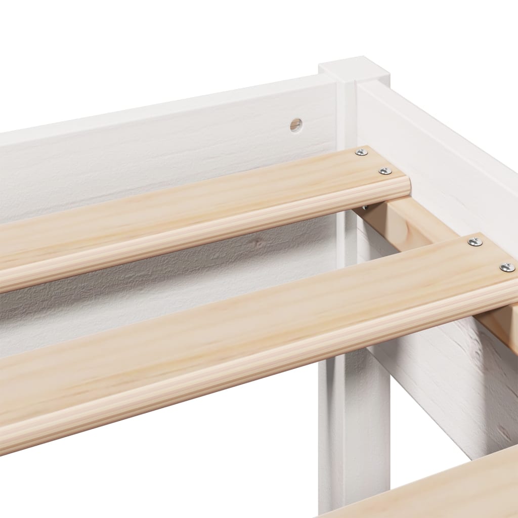 Bed Frame without Mattress White 140x190 cm Solid Wood Pine