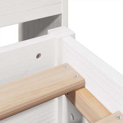 Bed Frame without Mattress White 160x200 cm Solid Wood Pine