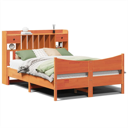 Bed Frame without Mattress Wax Brown 160x200 cm Solid Wood Pine