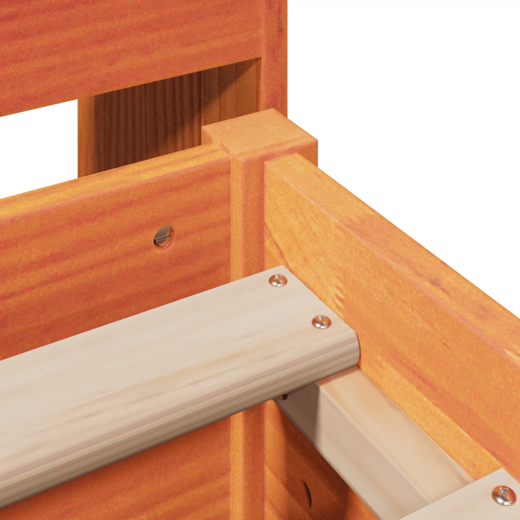 Bed Frame without Mattress Wax Brown 160x200 cm Solid Wood Pine