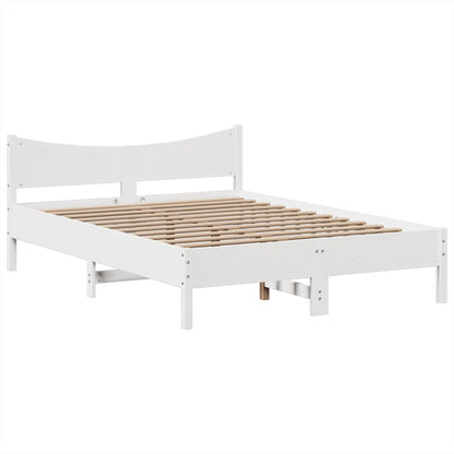 Bed Frame without Mattress White 140x200 cm Solid Wood Pine