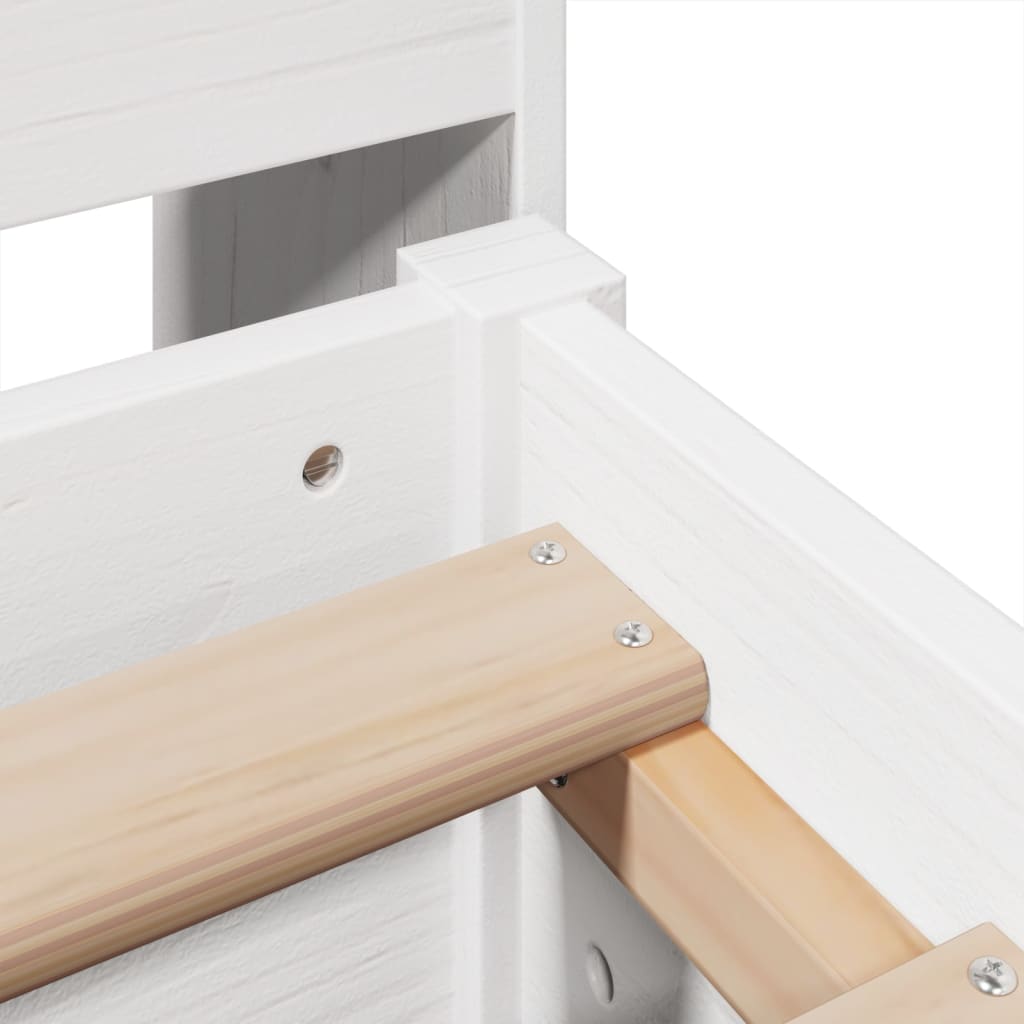 Bed Frame without Mattress White 140x190 cm Solid Wood Pine