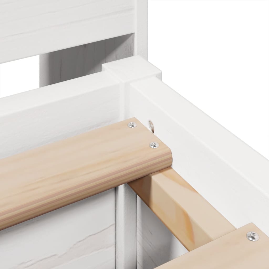 Bed Frame without Mattress White 140x190 cm Solid Wood Pine