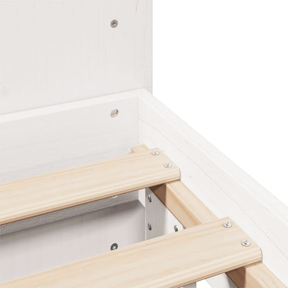 Bed Frame without Mattress White 150x200 cm King Size Solid Wood Pine