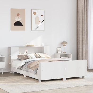Bed Frame without Mattress White 140x200 cm Solid Wood Pine