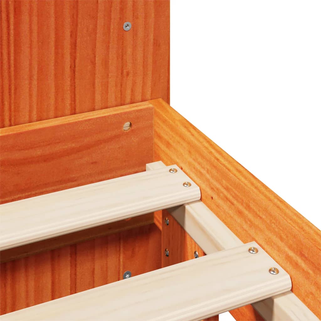 Bed Frame without Mattress Wax Brown 140x200 cm Solid Wood Pine