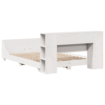 Bed Frame without Mattress White 140x190 cm Solid Wood Pine