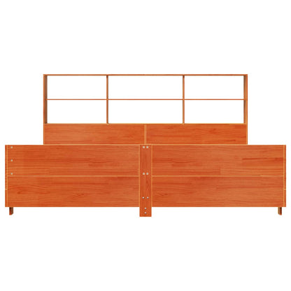Bed Frame without Mattress Wax Brown 200x200 cm Solid Wood Pine