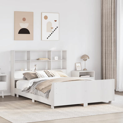Bed Frame without Mattress White 140x200 cm Solid Wood Pine