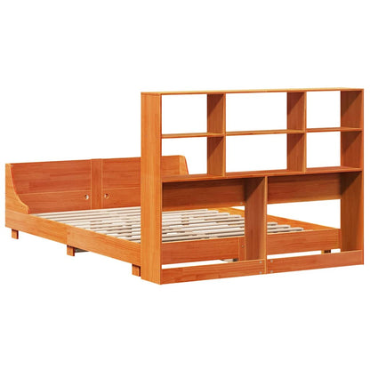 Bed Frame without Mattress Wax Brown 140x190 cm Solid Wood Pine