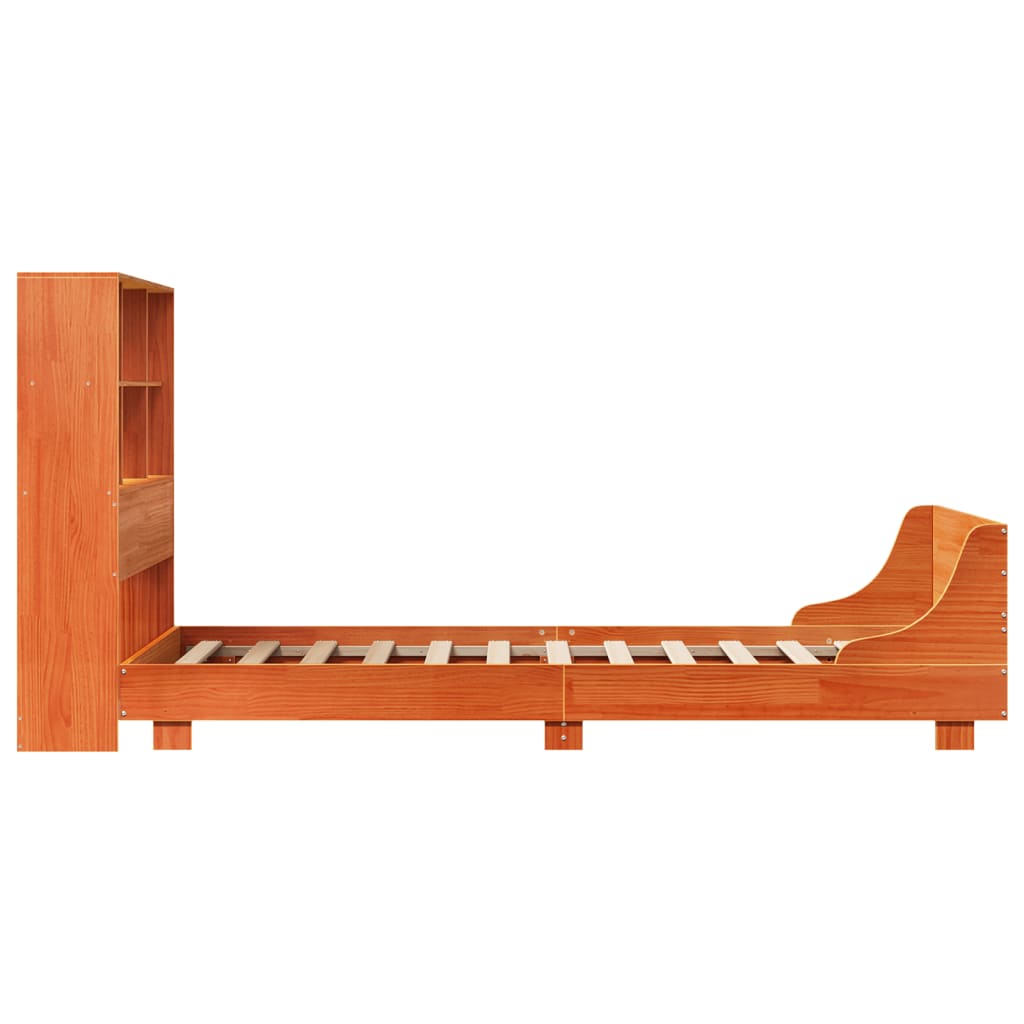 Bed Frame without Mattress Wax Brown 75x190 cm Small Single Solid Wood Pine