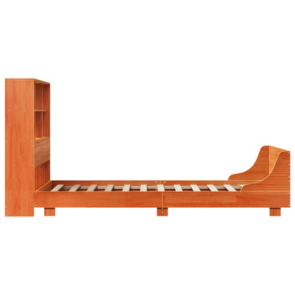 Bed Frame without Mattress Wax Brown 75x190 cm Small Single Solid Wood Pine