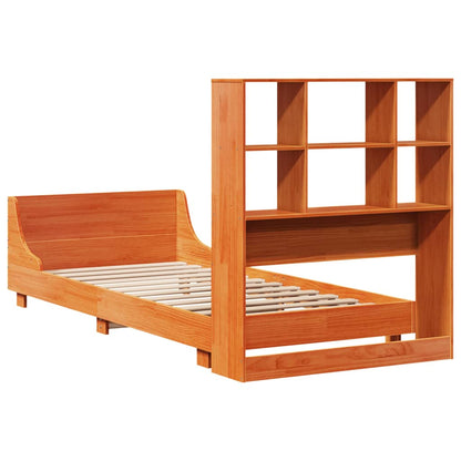 Bed Frame without Mattress Wax Brown 75x190 cm Small Single Solid Wood Pine