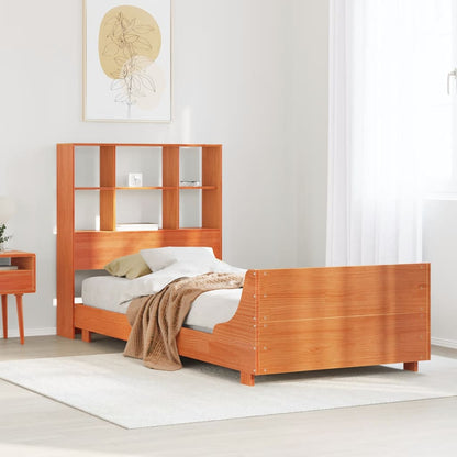 Bed Frame without Mattress Wax Brown 75x190 cm Small Single Solid Wood Pine