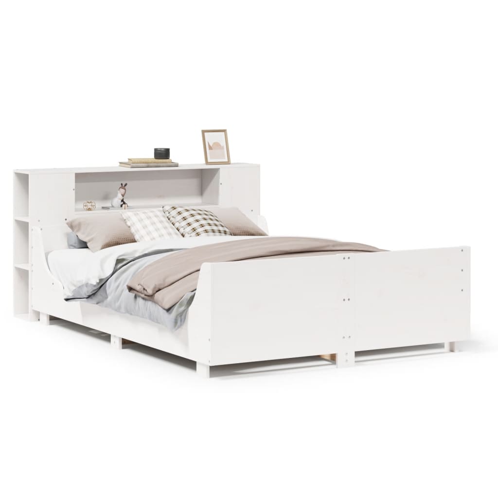 Bed Frame without Mattress White 160x200 cm Solid Wood Pine