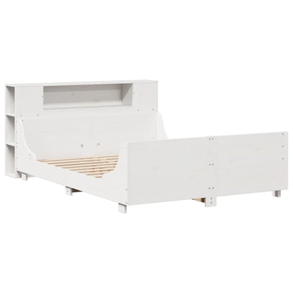 Bed Frame without Mattress White 150x200 cm King Size Solid Wood Pine