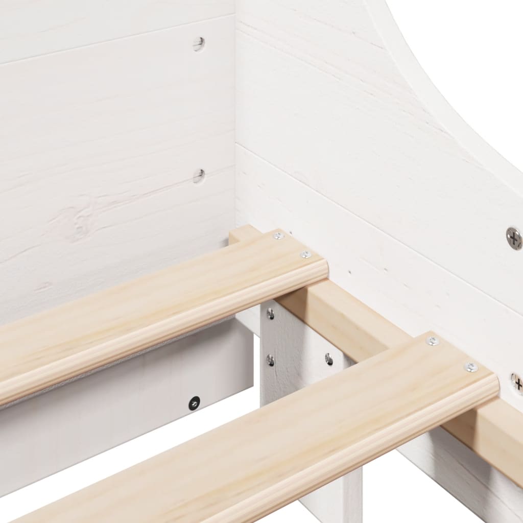 Bed Frame without Mattress White 135x190 cm Double Solid Wood Pine