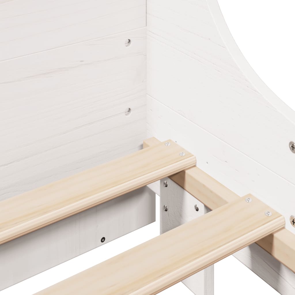 Bookcase Bed without Mattress White 180x200 cm Super King Solid Wood
