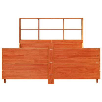 Bookcase Bed without Mattress Wax Brown 160x200 cm Solid Wood