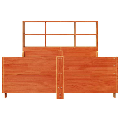 Bookcase Bed without Mattress Wax Brown 140x200 cm Solid Wood