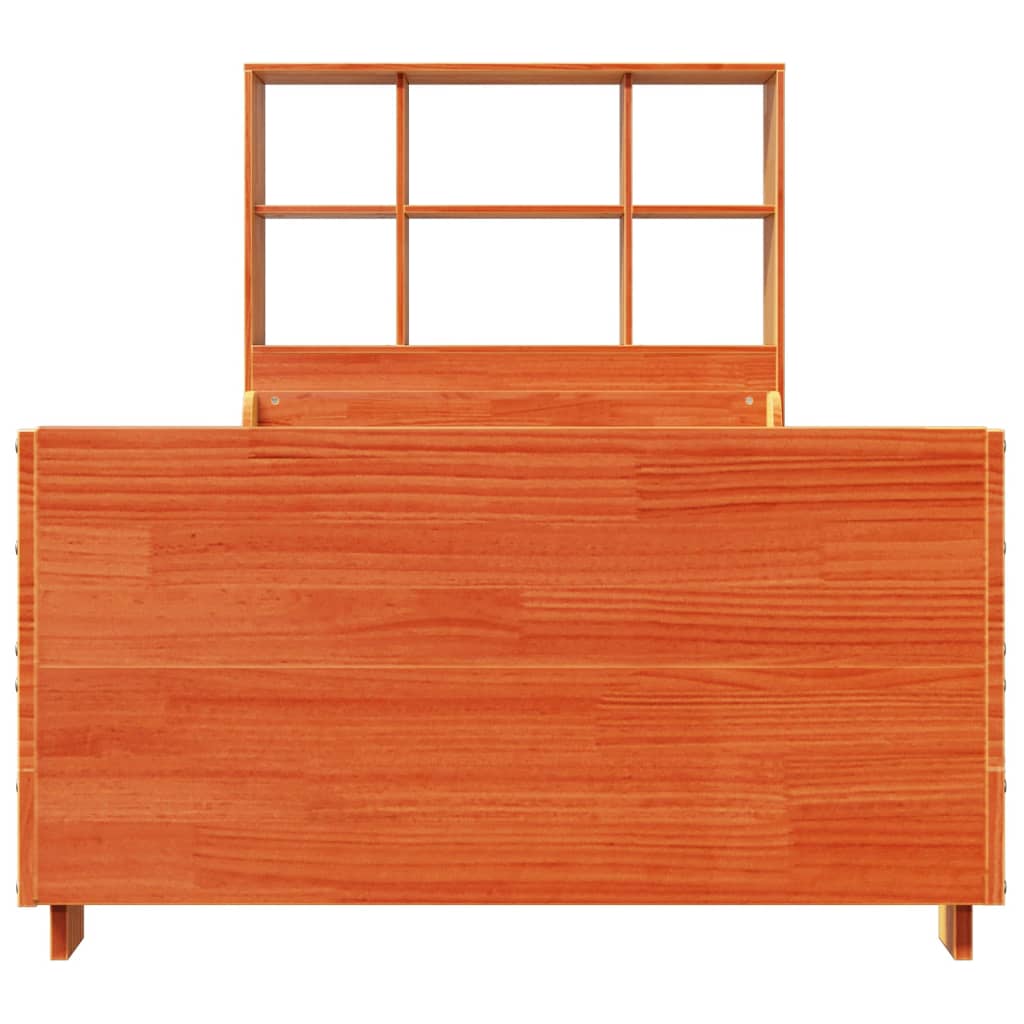 Bookcase Bed without Mattress Wax Brown 75x190 cm Small Single Solid Wood