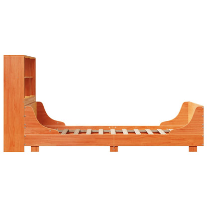 Bookcase Bed without Mattress Wax Brown 75x190 cm Small Single Solid Wood