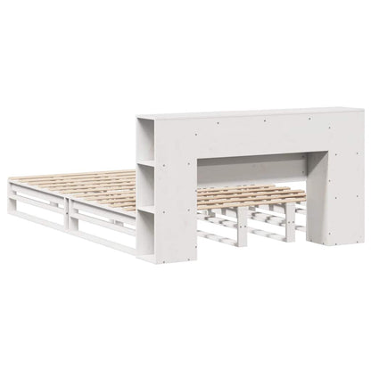 Bookcase Bed without Mattress White 140x190 cm Solid Wood