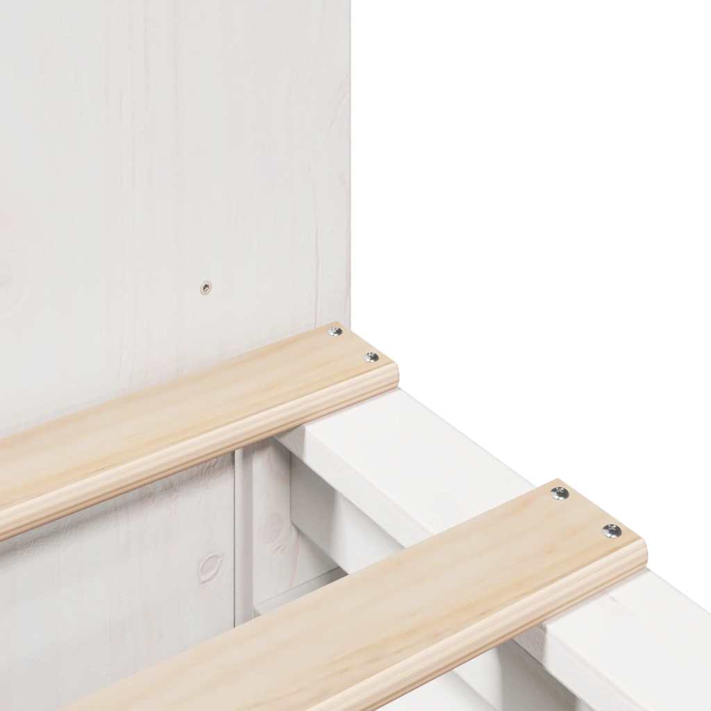 Bookcase Bed without Mattress White 140x190 cm Solid Wood