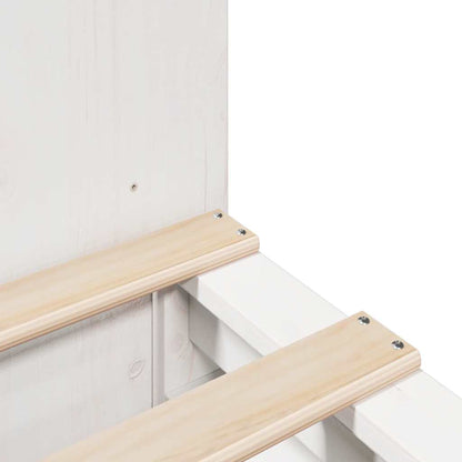 Bookcase Bed without Mattress White 140x190 cm Solid Wood