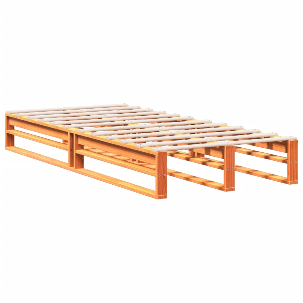 Bookcase Bed without Mattress Wax Brown 75x190 cm Small Single Solid Wood Pine