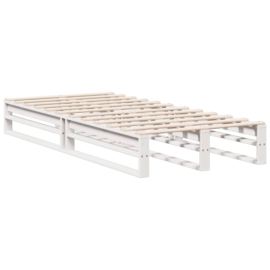 Bookcase Bed without Mattress White 90x190 cm Single Solid Wood Pine